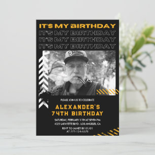 convites de aniversário de 74 anos homens Foto Spr