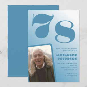 Convites de aniversário de 78 anos com gradiente d