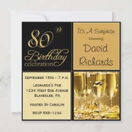 Convites de aniversário de 80 surpresa