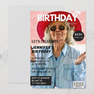 convites de aniversário de 85 anos para ela Capa d