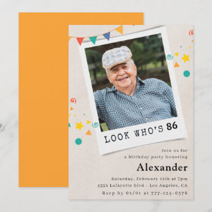 Convites de aniversário de 86 anos engraçados com