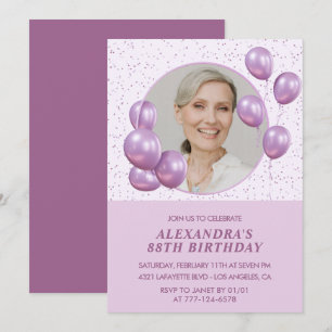 convites de aniversário de 88 anos Foto Balões Rox