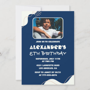 Convites de aniversário de 8 anos simples para men