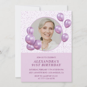 convites de aniversário de 91 anos Foto Balões Rox
