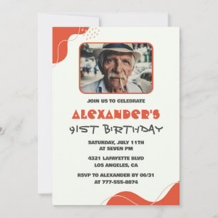 Convites de aniversário de 91 anos para homens bra