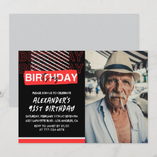 Convites de aniversário de 91 anos para homens pre