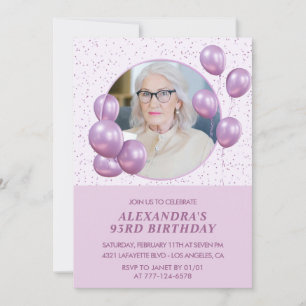 convites de aniversário de 93 anos Foto Balões Rox