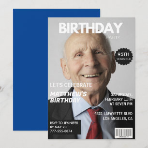 convites de aniversário de 95 anos Homens Capa da 