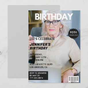 convites de aniversário de 95 anos para a capa da 