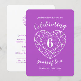 Convites de Aniversário de Ámora de 6 anos de amor