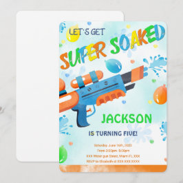 Convites de Aniversário de Arma de Água para Menin