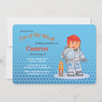 Convites de Aniversário de Astronauta Menino