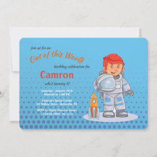 Convites de Aniversário de Astronauta Menino