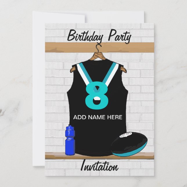 Convites de aniversário de Aussie Rules Jersey (Frente)