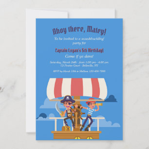 Convites de Aniversário de Aventura Pirata