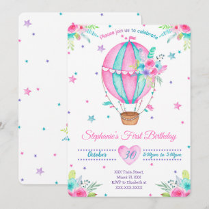 Convites de Aniversário de Balão de Ar