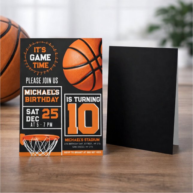 Convites de aniversário de basquete personalizávei (Criador carregado)