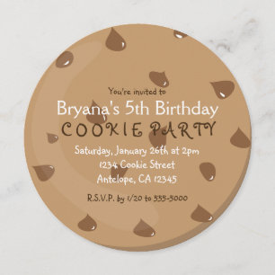 Convites de Aniversário de Biscoito com Pedacinhos