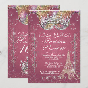 Convites de aniversário de Bling de Paris