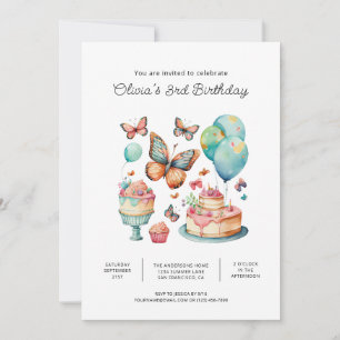 Convites de Aniversário de Borboleta
