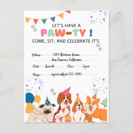 Convites de Aniversário de Cachorrinho Festa de An