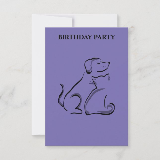 "CONVITES DE ANIVERSÁRIO DE CACHORRO E GATO PERSON (Frente)