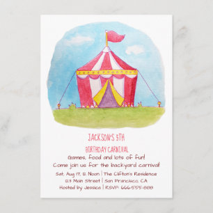 Convites de Aniversário de Carnaval em Aquarela