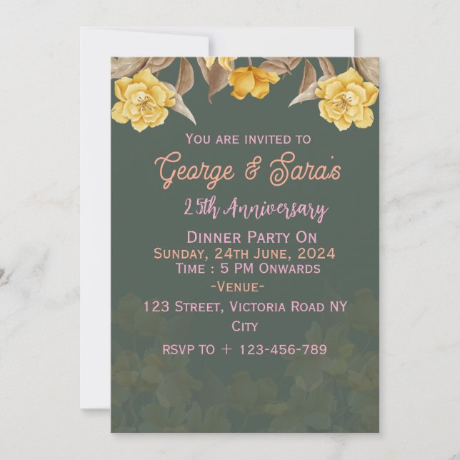 Convites de Aniversário de Casamento (Frente)