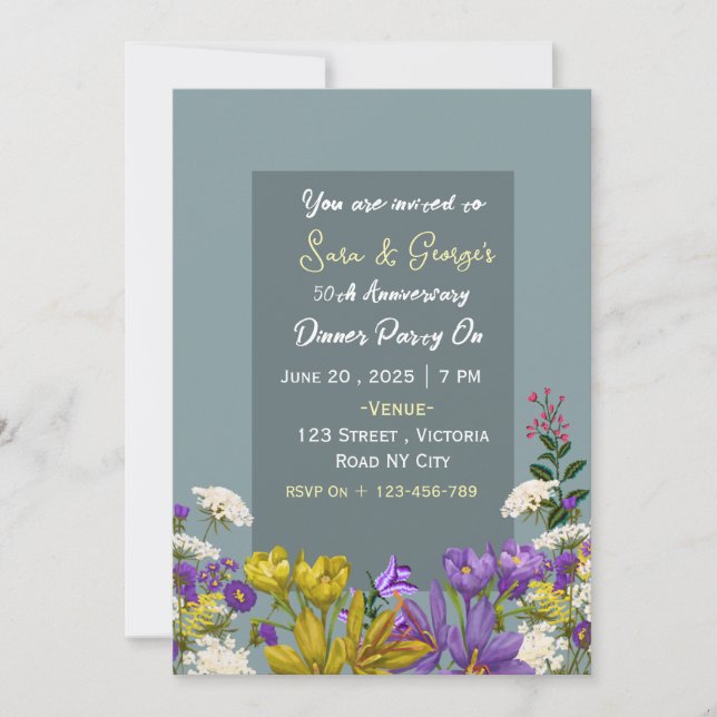 Convites de Aniversário de Casamento  (Frente)