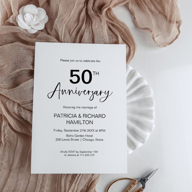 Convites de aniversário de casamento com caligrafi (Criador carregado)