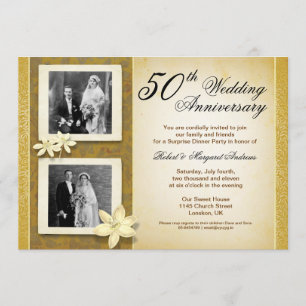 convites de aniversário de casamento com duas foto