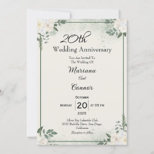 Convites de Aniversário de Casamento com Elegante 