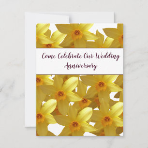 Convites de Aniversário de Casamento Com narcisos