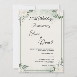 Convites de Aniversário de Casamento com Simples F