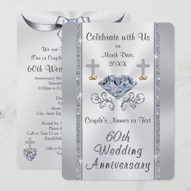 Convites de Aniversário de Casamento Cristãos de D (Frente/Verso)