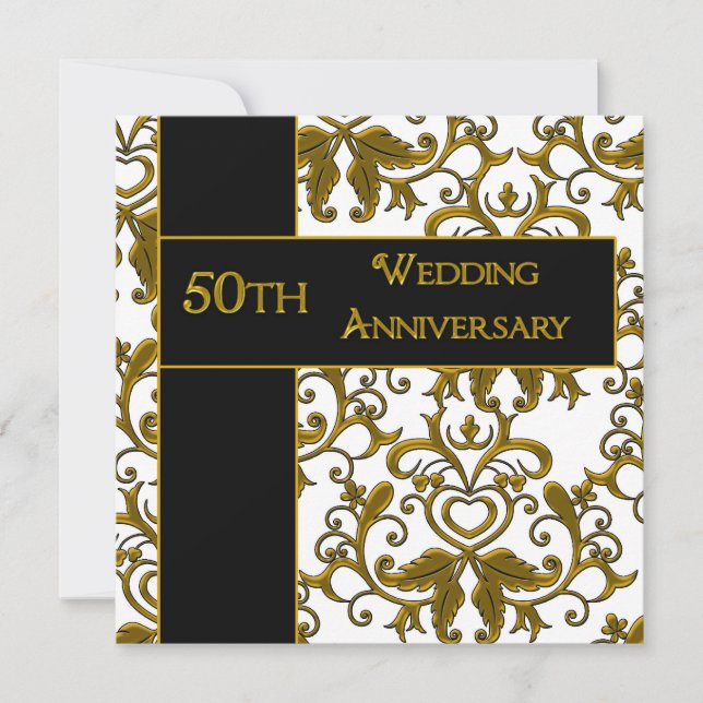 Convites de Aniversário de Casamento de 50 Anos (Frente)