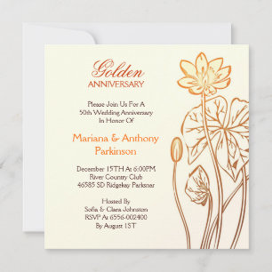 convites de aniversário de casamento de ouro