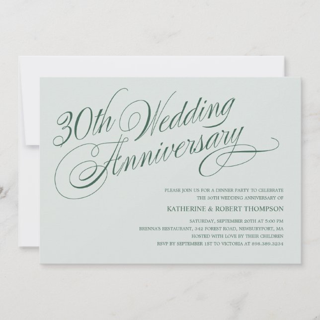Convites de Aniversário de Casamento de Pérola 30  (Frente)