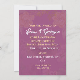Convites de Aniversário de Casamento Elegante