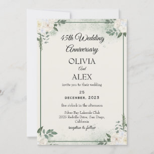 Convites de Aniversário de Casamento Timeless Gree