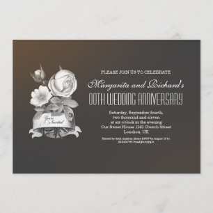 convites de aniversário de casamento vintage elega