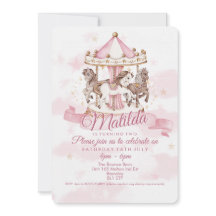 🎠✨ Convites de Aniversário de Cavalo de Carrusel 