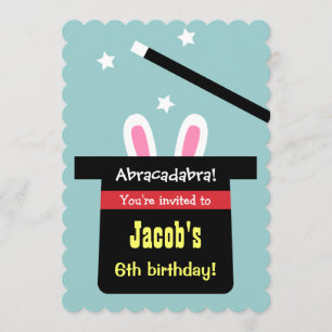 Convites de Aniversário de Coelhinho do Chapéu Mág