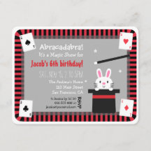 Convites de Aniversário de Coelho Fofo no Chapéu M