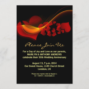 convites de aniversário de corações de amor