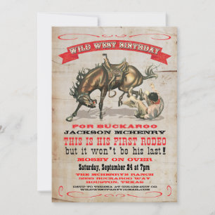 Convites de Aniversário de Cowboy Western 1º Ano