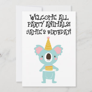 CONVITES DE ANIVERSÁRIO DE CRIANÇA DE COALA BEAR C