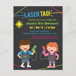Convites de Aniversário de Crianças para Laser Tag