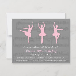 Convites de Aniversário de Dança de Bailarina Eleg