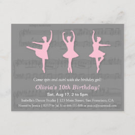 Convites de Aniversário de Dança de Bailarina Eleg